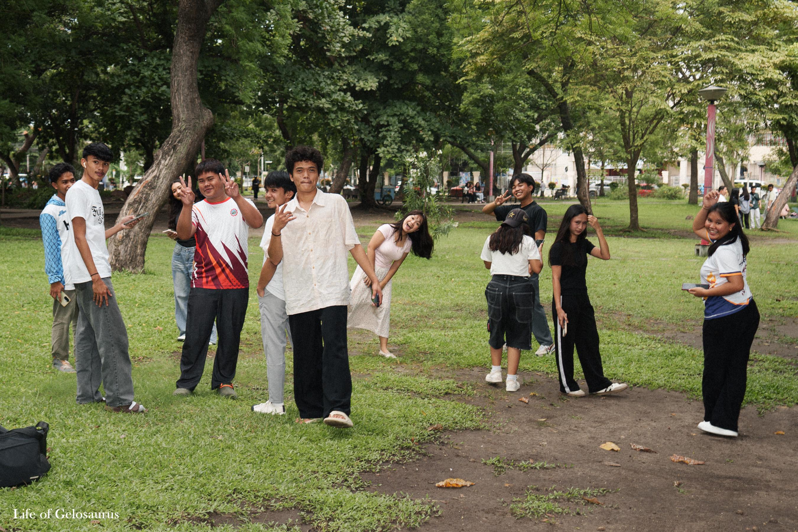 A group of young people posing in a park in General Santos City.